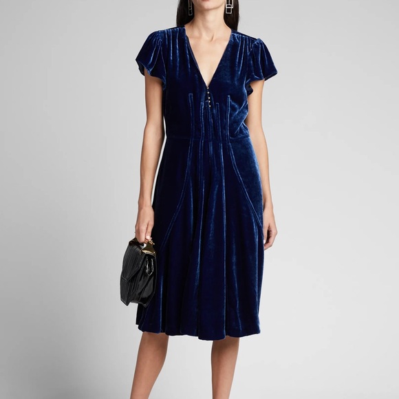 Altuzarra Dresses & Skirts - ALTUZARRA US sz 12 ( 44 ) Velvet Midi Dress V Neck